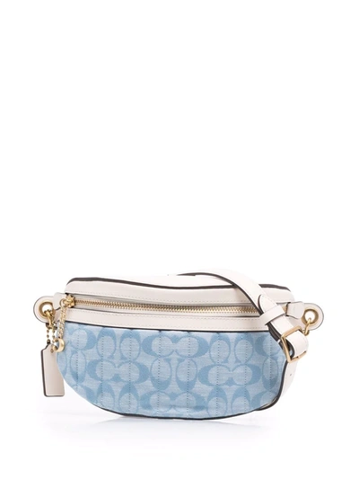 Coach Chain Belt Bag In Signature Chambray With Quilting In Blue | ModeSens