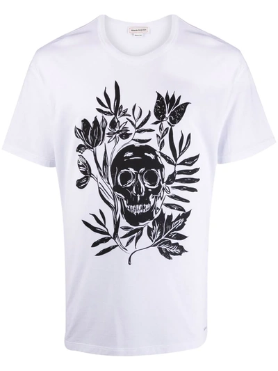 Shop Alexander Mcqueen Skull-print T-shirt In Weiss