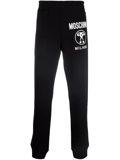 Shop Moschino Logo-print Track Pants In Schwarz