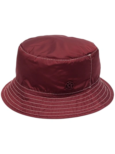 Maison Michel Nylon Bucket Hat In Rot