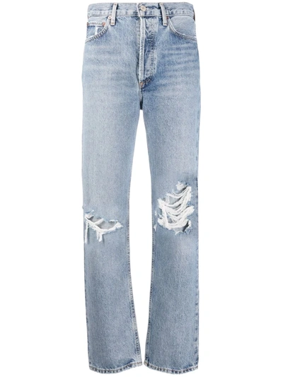 Shop Agolde 90s Pinch Straight-leg Jeans In Blue