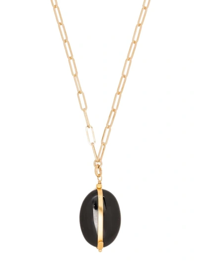 Shop Isabel Marant Stone-pendant Chain Necklace In Black