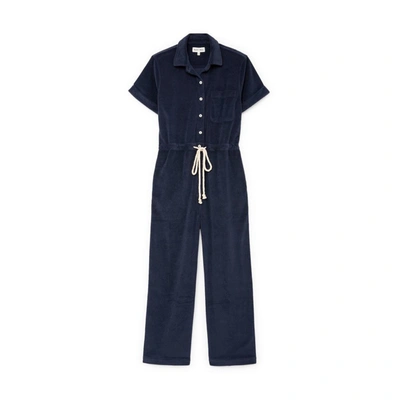 Shop Alex Mill Benny Terry Jumpsuit In Navy