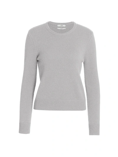 Shop Co Essentials Cashmere Knit Crewneck Sweater In Light Grey