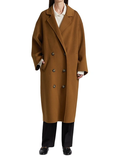 Shop Loulou Studio Borneo Double Breasted Wool & Cashmere Coat In Camel