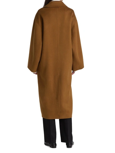 Shop Loulou Studio Borneo Double Breasted Wool & Cashmere Coat In Green
