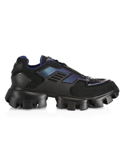 Shop Prada Men's Cloudbust Thunder Lug-sole Sneakers In Black