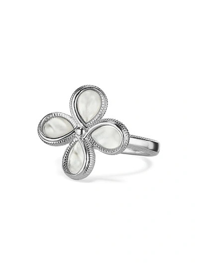 Shop Judith Ripka Women's Jardin Sterling Silver & Mother-of-pearl Flower Ring