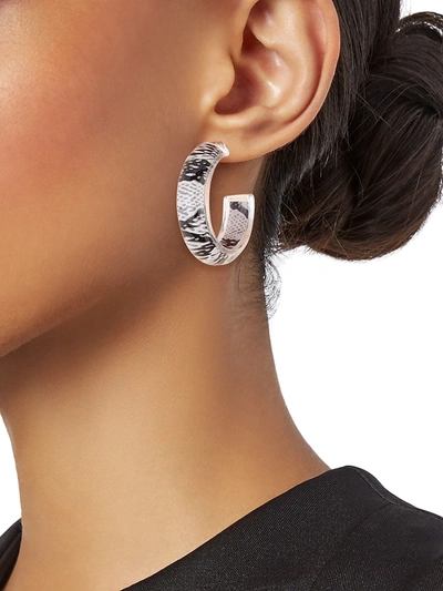 Shop Alison Lou Women's 14k Goldplated & Lucite Small Animal-print Jelly Hoop Earrings In Snake