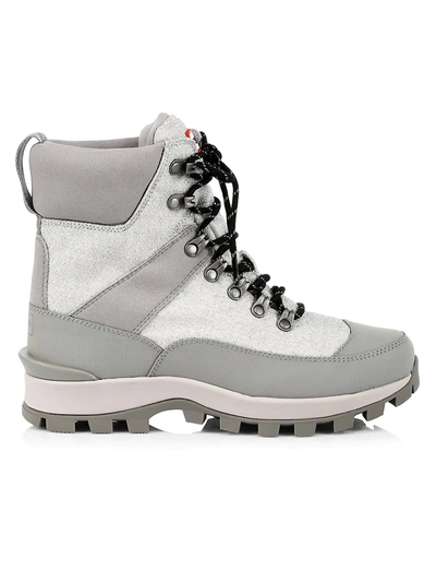 Shop Hunter Women's Commando Glitter Rubber Lug-sole Snow Boots In Silver