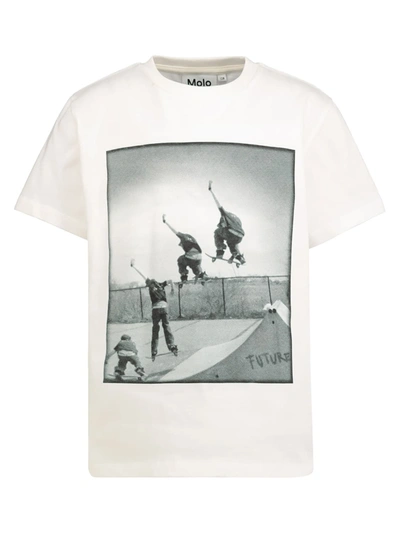 Shop Molo Kids T-shirt For Boys In White