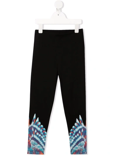 Shop Marcelo Burlon County Of Milan Wings-print Trousers In Black