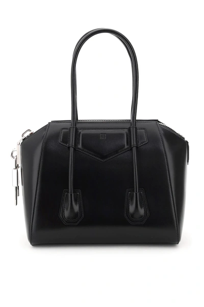 Shop Givenchy Antigona Lock Small Bag In Black