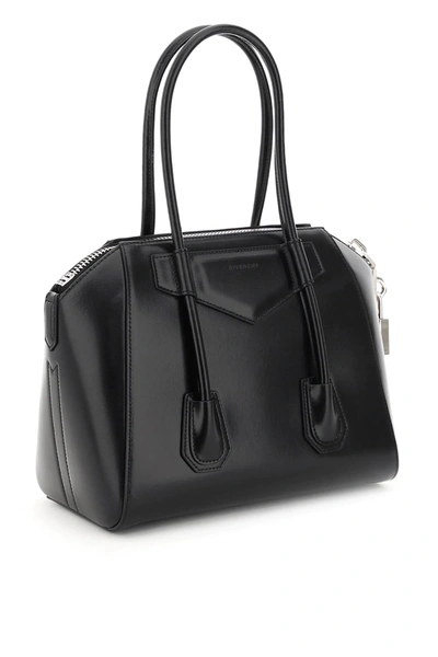Shop Givenchy Antigona Lock Small Bag In Black