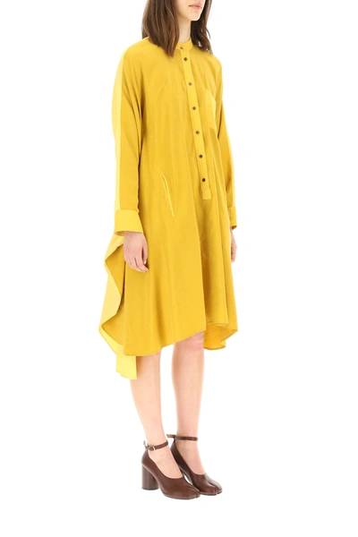 Shop Loewe Anagram Tunic Dress In Yellow