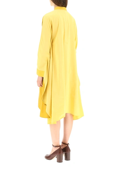 Shop Loewe Anagram Tunic Dress In Yellow