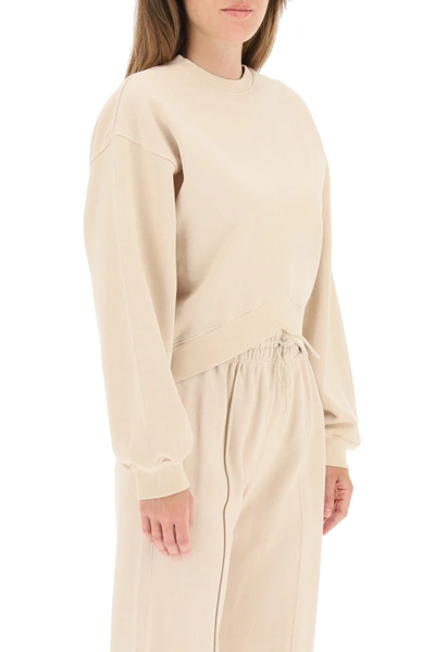 Shop Agolde Chevron Shaped Hem Sweatshirt In Beige