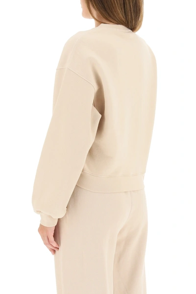 Shop Agolde Chevron Shaped Hem Sweatshirt In Beige