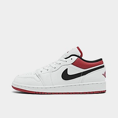 Shop Nike Jordan Big Kids' Air 1 Low Casual Shoes In White/gym Red-black