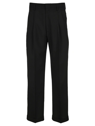 Shop Marni Double Pence Straight-leg Trousers In Black