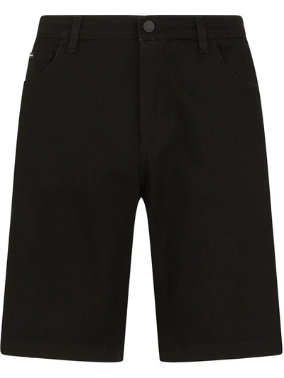 Shop Dolce & Gabbana Knee-length Denim Shorts In Black