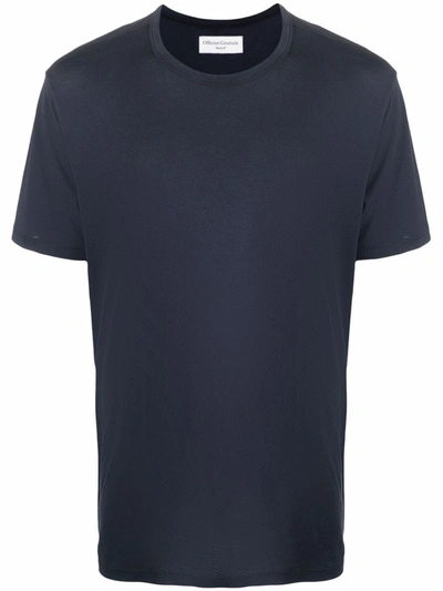 Shop Officine Generale Round Neck Short-sleeved T-shirt In Blau