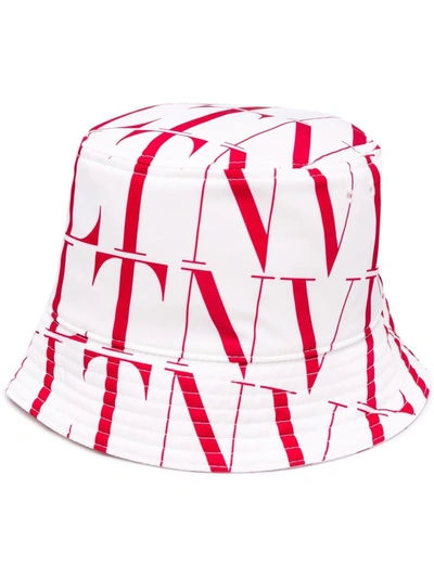 Shop Valentino Vltn Times Bucket Hat In Weiss
