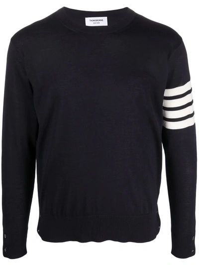 Shop Thom Browne 4-bar Knitted Jumper In Blau