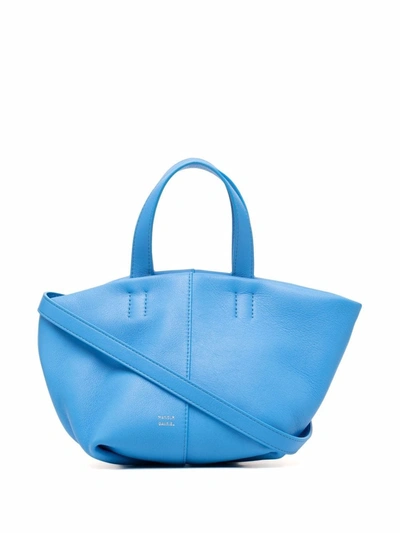 Shop Mansur Gavriel Mini Tulipano Bag In Blau