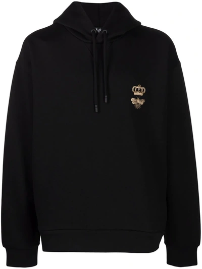 Shop Dolce & Gabbana Bee And Crown Hoodie In Schwarz