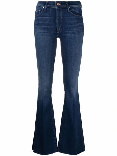 Shop Mother Mid-rise Flared Jeans In Blau