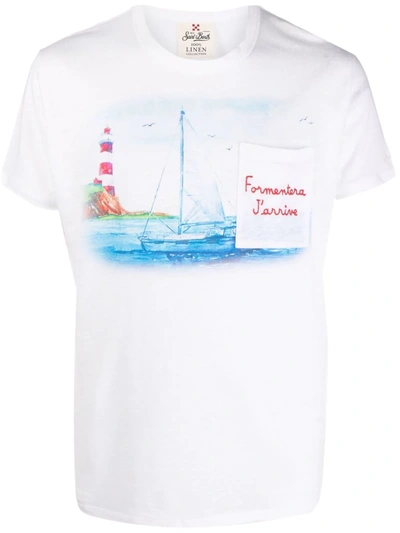 Shop Mc2 Saint Barth Formentera J'arrive T-shirt In Weiss
