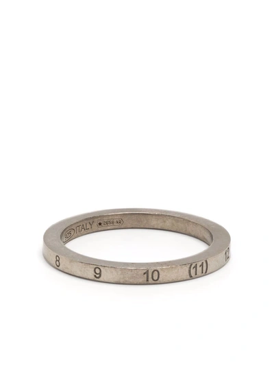 Shop Maison Margiela Engraved-number Ring In Silber