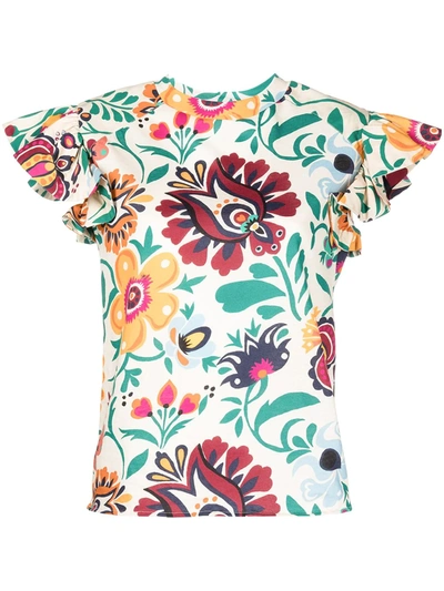 Shop La Doublej Floral-print T-shirt In Multicolour