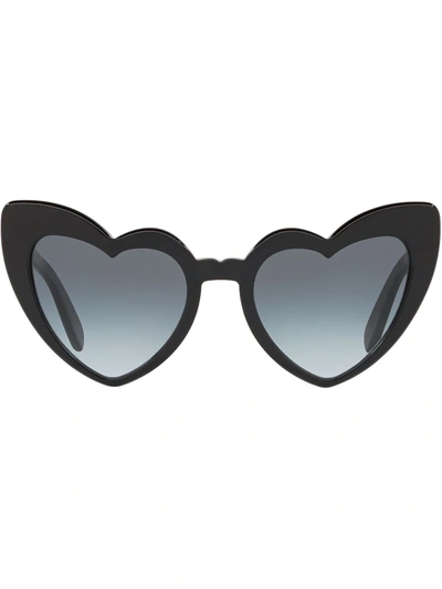 Saint Laurent Black Black Grey Acetate Sunglasses In Black