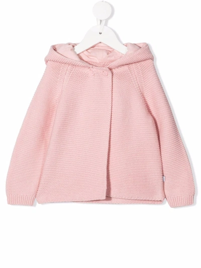 Shop Stella Mccartney Knitted Hooded Jacket In Pink