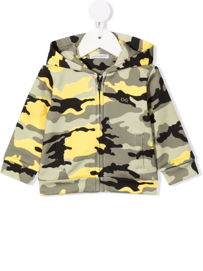 Shop Dolce & Gabbana Camouflage-print Hoodie In Green