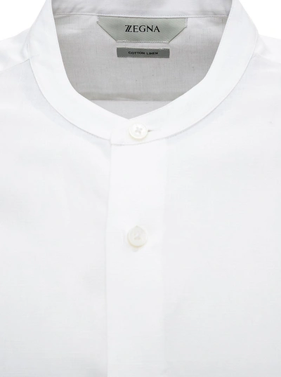 Shop Z Zegna White Linen Shirt