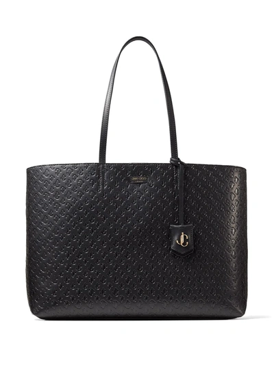 Jimmy Choo Nine 2 Five Logo-debossed Leather Tote Bag In Black