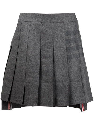 Shop Thom Browne 4-bar Stripe Pleated Skirt In Grau