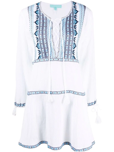 Shop Melissa Odabash Millie Embroidered-detail Dress In Weiss
