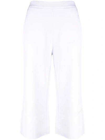 Shop Stella Mccartney Cropped Kick-flare Trousers In Weiss