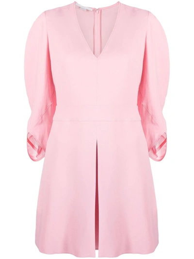Shop Stella Mccartney V-neck Front-pleat Dress In Rosa