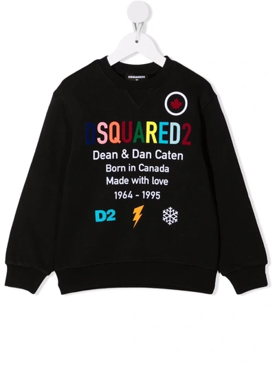 Shop Dsquared2 Logo-print Cotton Sweatshirt In Black