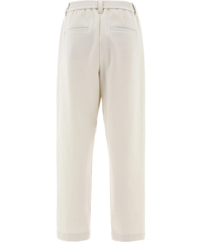 Shop Brunello Cucinelli Straight Leg Cropped Pants In White