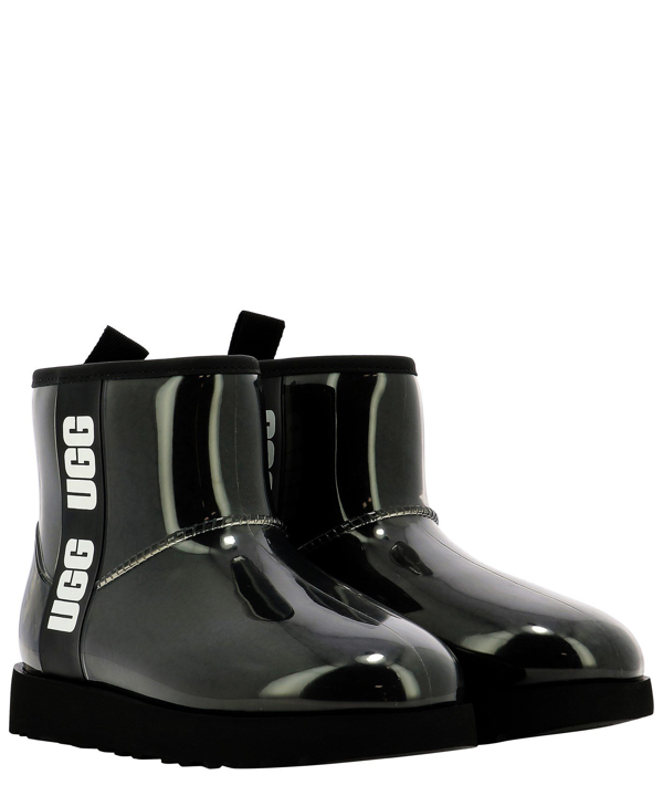 Ugg Women's Classic Mini Clear Rain Boots In Black ModeSens
