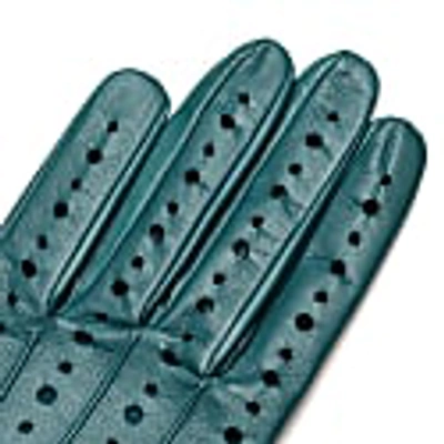 1861 Glove Manufactory Green Rimini - Women's Leather Driving Gloves In Petrol In Driving