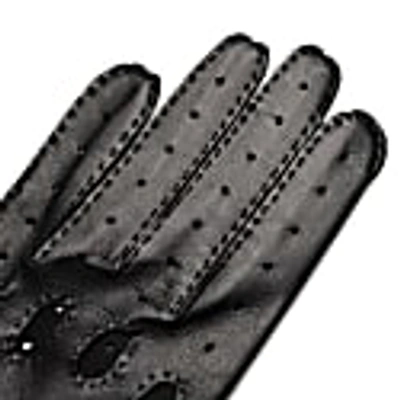 1861 Glove Manufactory Rome - Men's Handsewn Lambskin Driving Gloves In Black In Driving