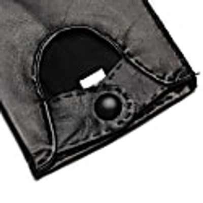 1861 Glove Manufactory Rome - Men's Handsewn Lambskin Driving Gloves In Black In Driving