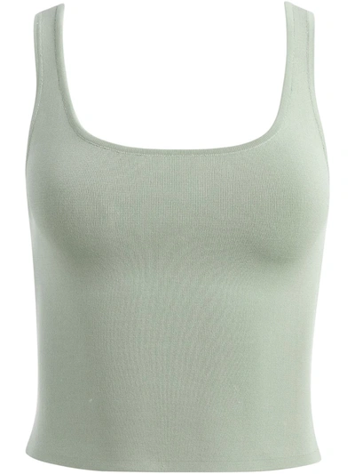 Shop Alice And Olivia Daryn Ribbed Vest Top In Green
